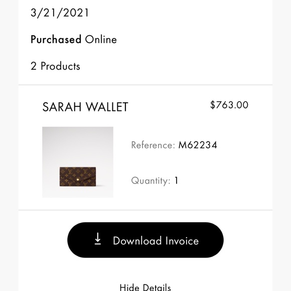 Louis Vuitton Monogram Sarah Wallet - Picture 8 of 8